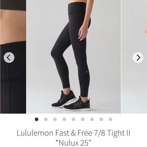 Lululemon fast & free 7/8 tight 25